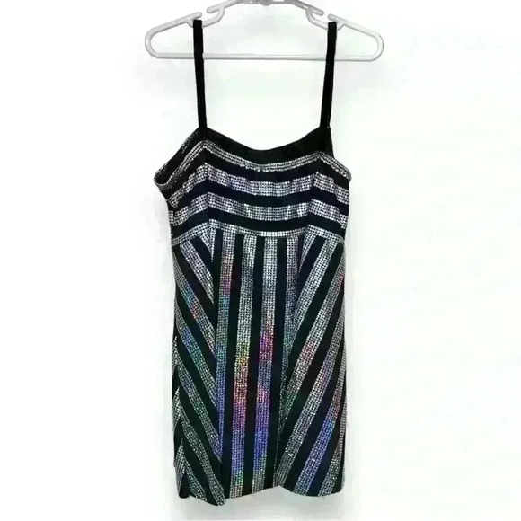 Dance Lyrical Jazz Tap Costume Size Large Adult Silver and Black - Picture 3 of 11